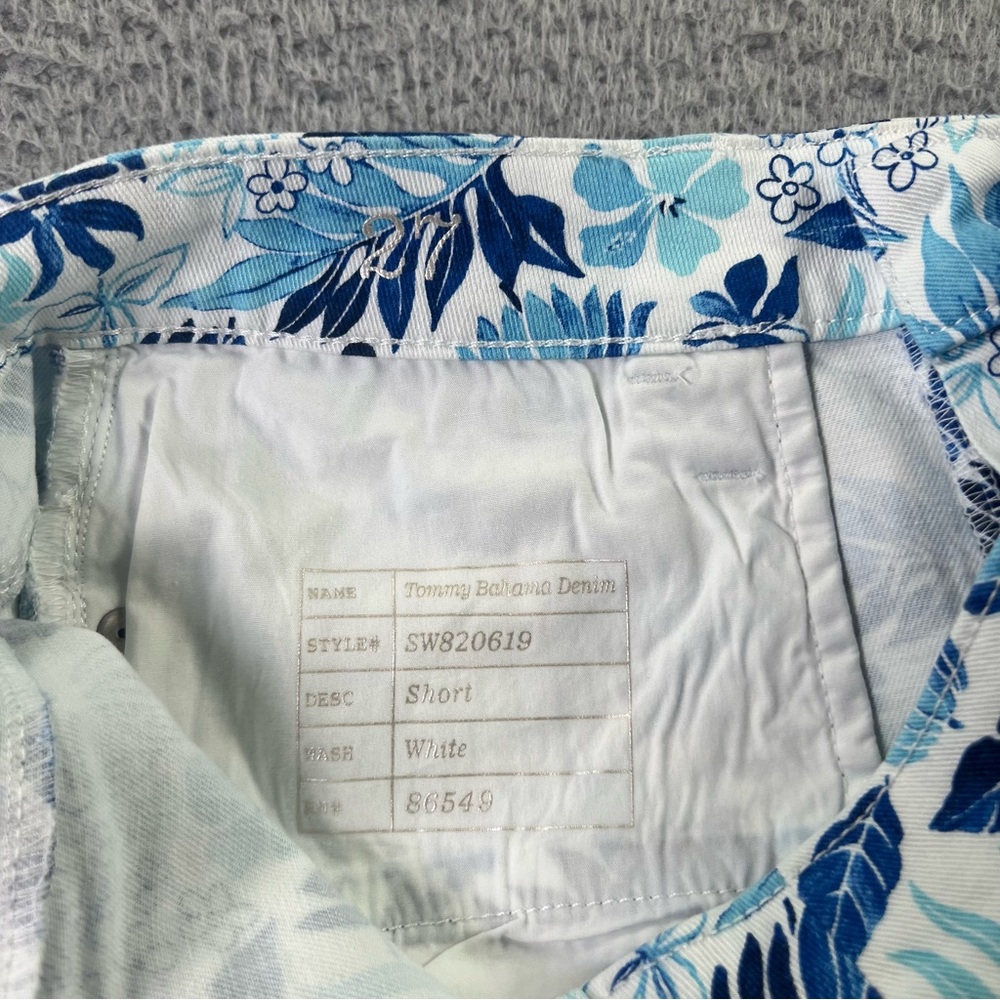 Tommy Bahama Denim Shorts Womens 27 White Blue Floral Tropical Beach Hawaiian - Picture 7 of 8
